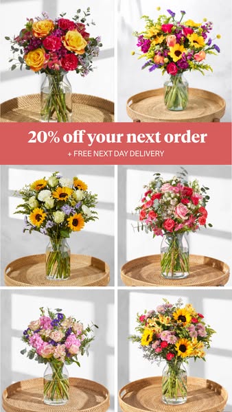 Bloom & Wild ad: 20% off your next order