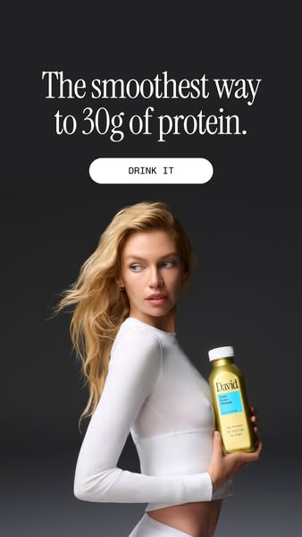 David Protein ad: A chocolate milkshake worth savoring. Velvety and satisfying down to the last sip.