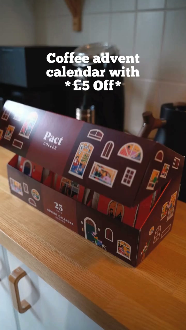 Pact Coffee ad: Your delicious December ritual, sorted. 25 doors of rare micro-lots, limited editions and Pact favourites, roasted fresh in Surrey. Now with