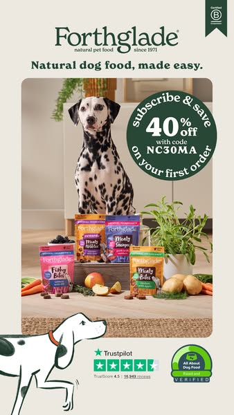 Forthglade Natural Pet Food ad: 40% off your first order!