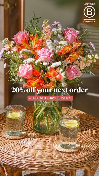 Bloom & Wild ad: 20% off your next order