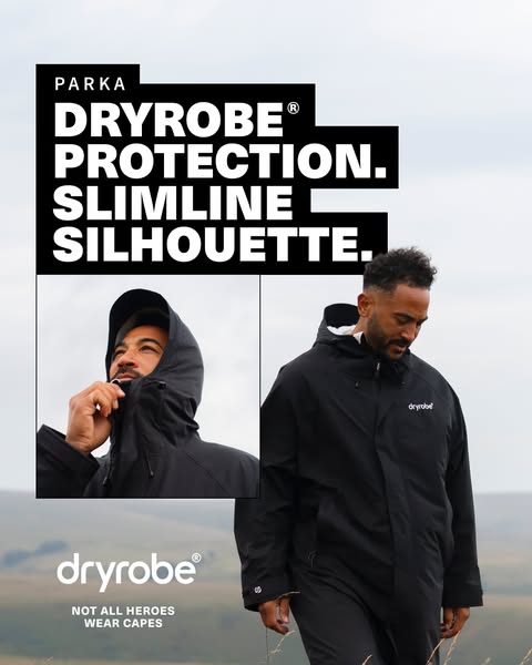 dryrobe ad: Dryrobe® weather protection. In a Parka.