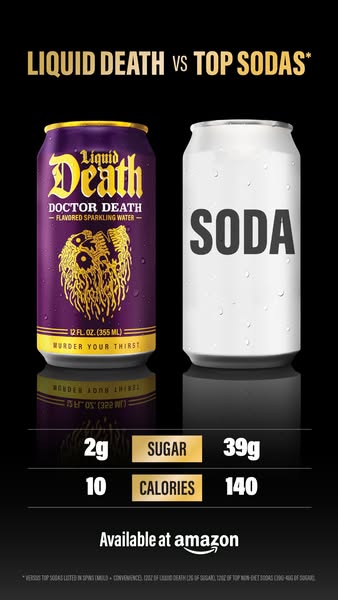 Liquid Death ad: You won't believe it's not soda.