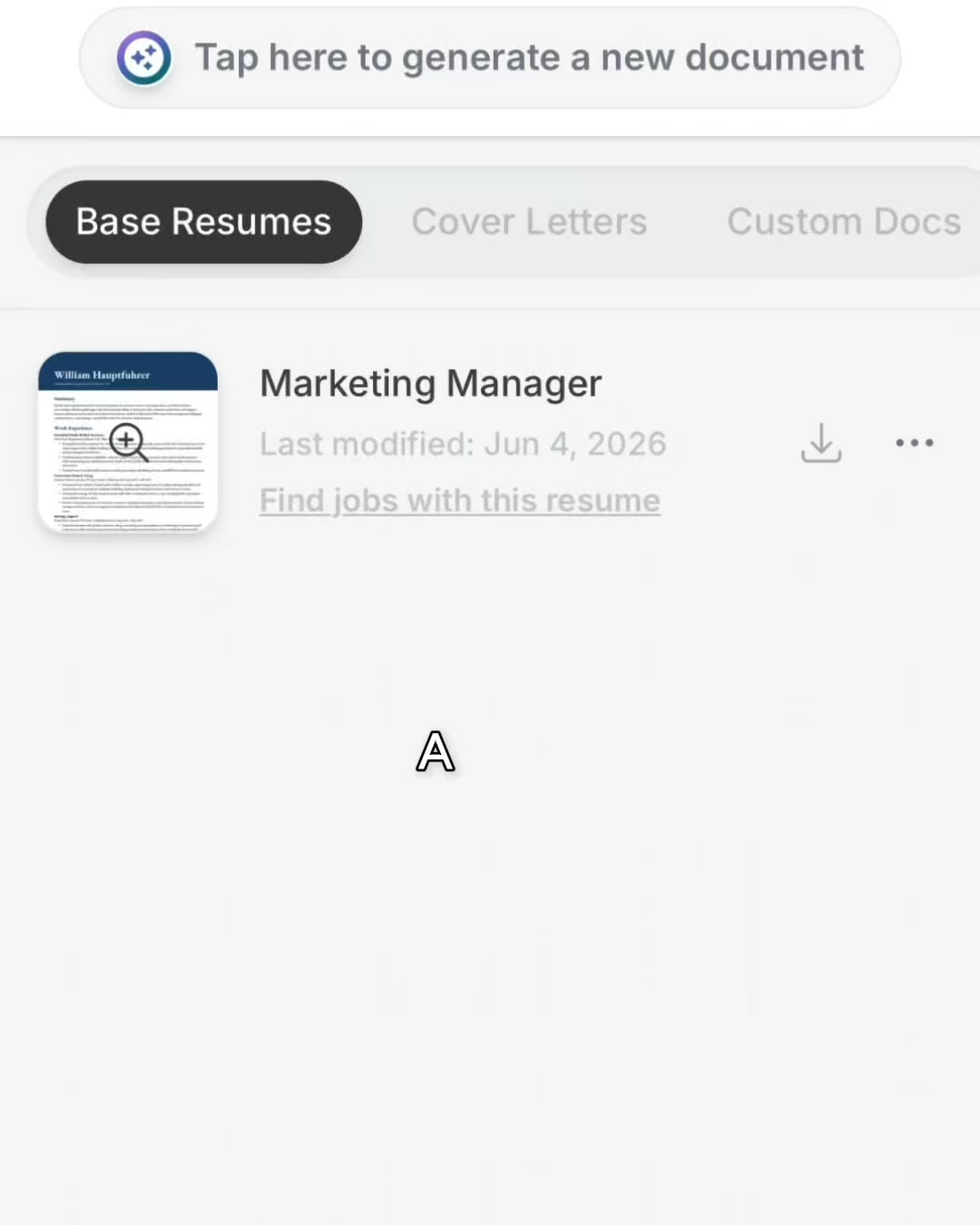 EarnIn ad: Get a free professional resume in minutes