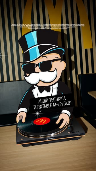 McDonald's ad: You wish this was you huh? It could be! Get your bag! —Mr. Monopoly