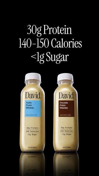 David Protein ad: A chocolate milkshake worth savoring. Velvety and satisfying down to the last sip.