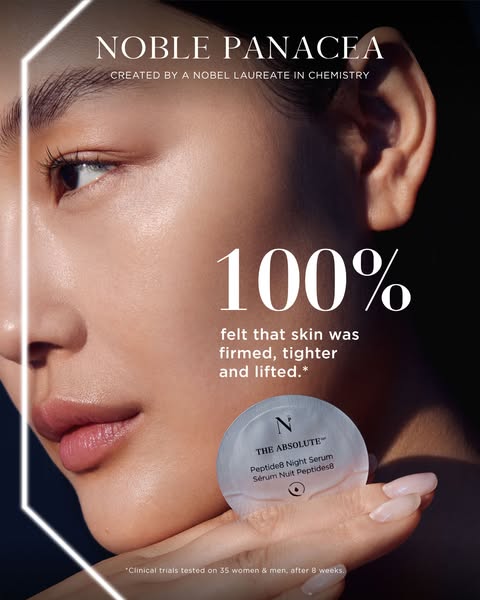 NOBLE PANACEA ad: Unlock Your Glow with Peptide8