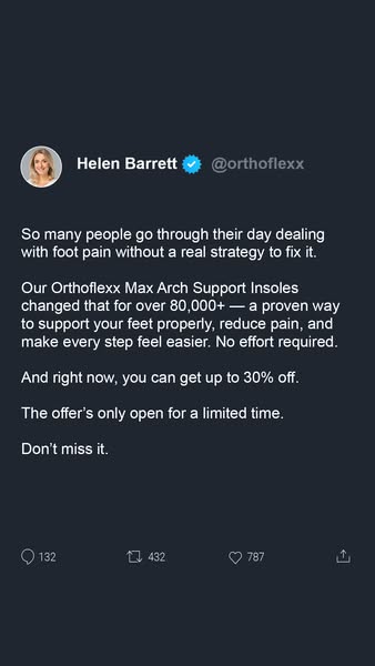 OrthoFlexx ad: Arch Support That Doesn't Collapse