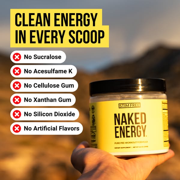 Naked Nutrition ad: Clean Energy. Peak Performance.