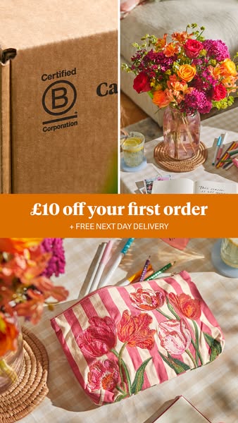 Bloom & Wild ad: £10 off your first order