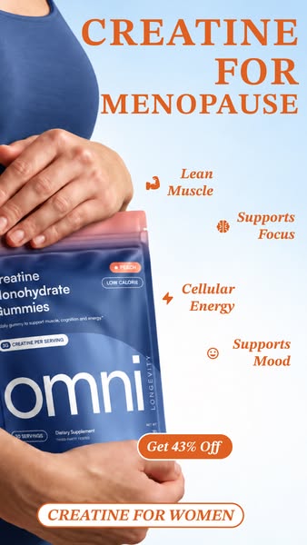 OMNI Longevity ad: Creatine Made Delicious 🍉 🍑