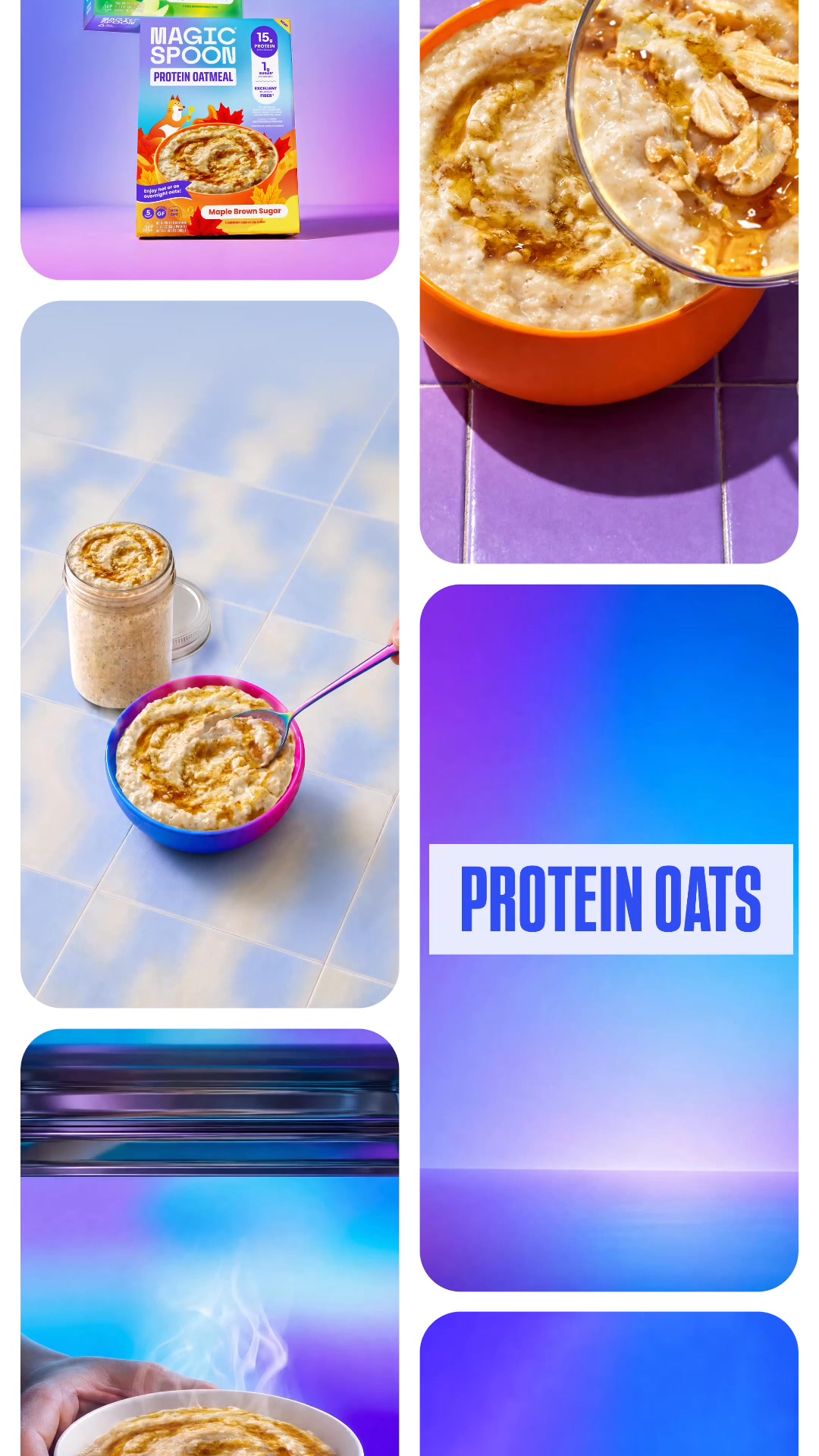 Magic Spoon Cereal ad: 15g Protein. 6g Fiber. 1g Sugar.