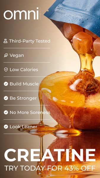 OMNI Longevity ad: Creatine Made Delicious 🍉 🍑