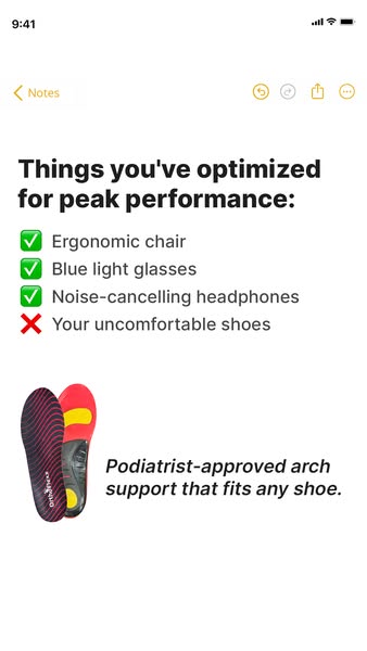 OrthoFlexx ad: Arch Support That Doesn't Collapse