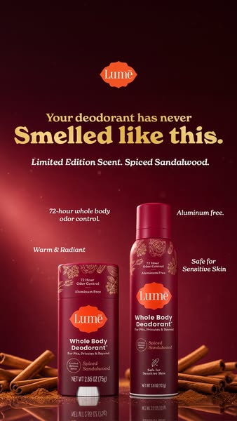 Lume Deodorant ad: Save up to 26% on the Seasonal Edit