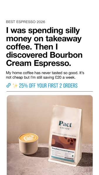 Pact Coffee ad: Freshly roasted to order ☕