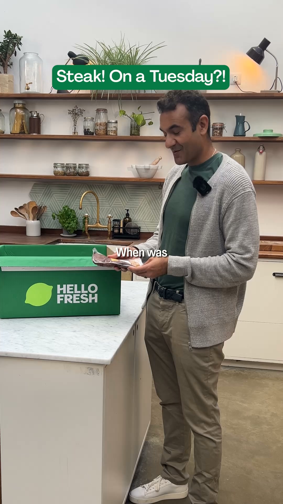 HelloFresh ad: The good cuts. 50% off.