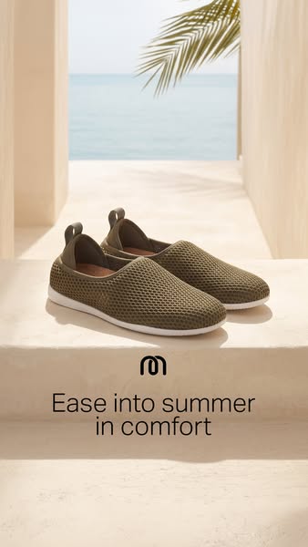 mahabis ad: mahabis Solar is the slipper made for warmer days. Lightweight, breathable and effortless to wear, it's comfort designed for summer living.