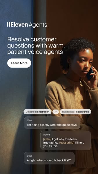 ElevenLabs ad: Agents That Understand Before They Answer.