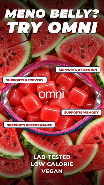 OMNI Longevity ad: Creatine Made Delicious 🍉 🍑