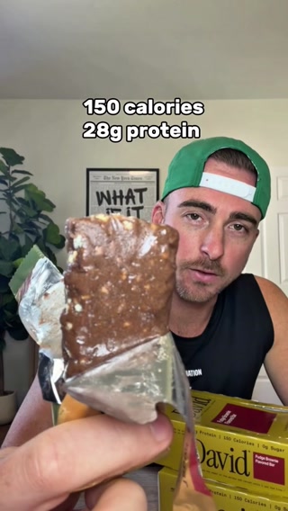 David Protein ad: 28g Protein. 150 Calories. 0g Sugar.