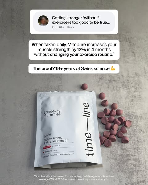 Timeline Longevity ad: Increase Muscle Strength With Mitopure®