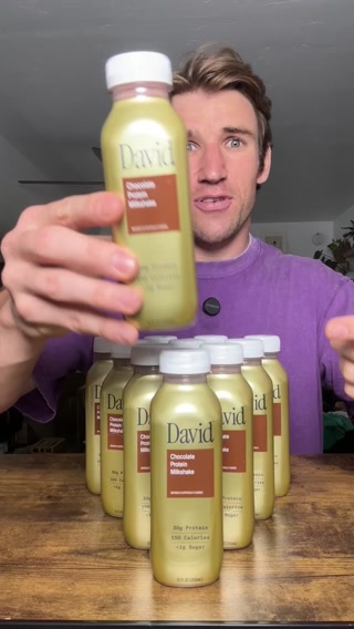 David Protein ad: 30g Protein. 140-150 Calories. <1g Sugar.