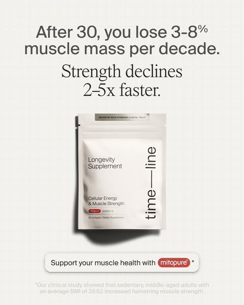 Timeline Longevity ad: Improve Muscle Health With Mitopure®