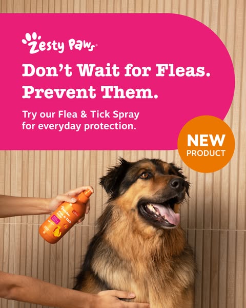 Zesty Paws UK ad: Gentle on skin. Tough on fleas.
