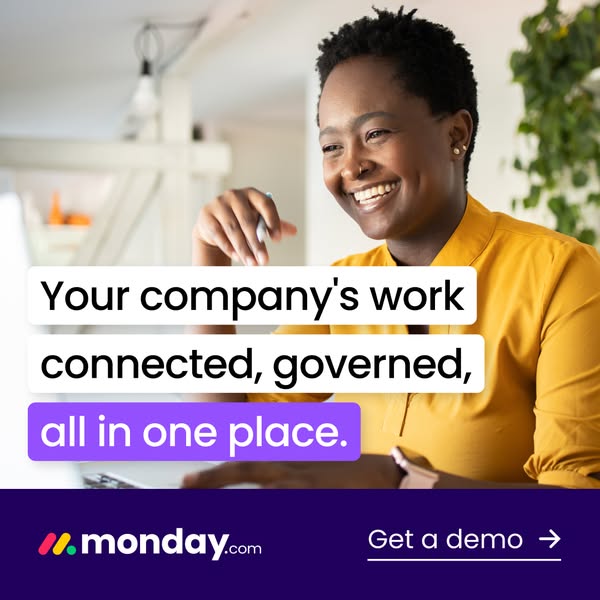 monday.com ad: All your company's work, connected