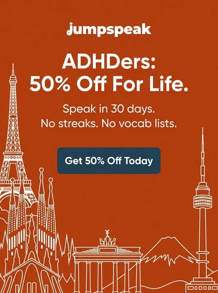 Jumpspeak ad: From Zero To Bilingual In 90 Days.