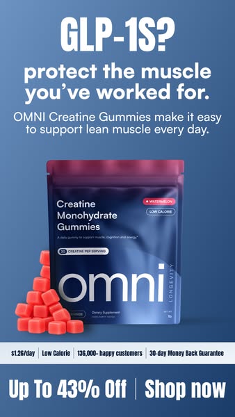 OMNI Longevity ad: Real Creatine - 43% OFF TODAY 👉