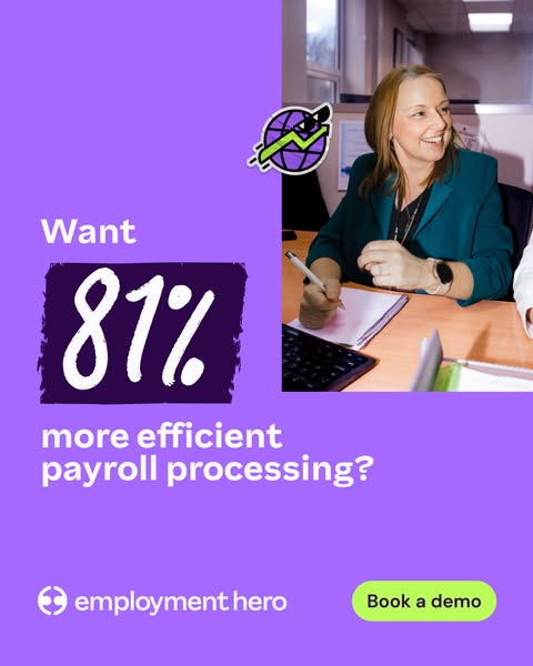 Employment Hero ad: Save time on payroll. Book a demo.