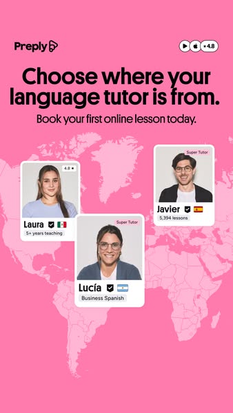 Preply ad: Personalized language lessons.