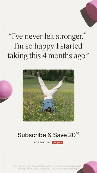 Timeline Longevity ad: Stronger Muscles With Mitopure®