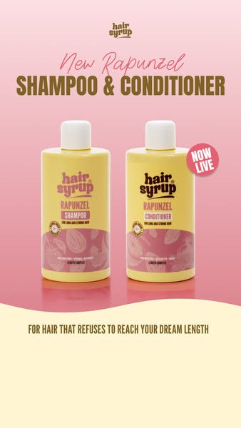 Hair Syrup ad: NEW Rapunzel Shampoo & Conditioner