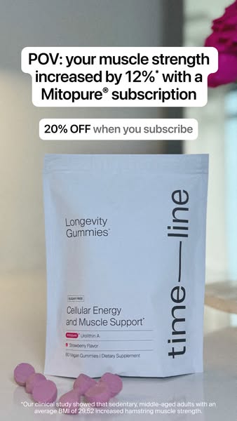Timeline Longevity ad: Save 20% On Mitopure®