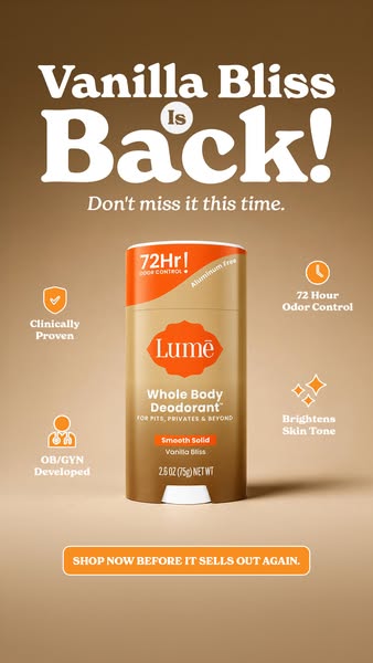 Lume Deodorant ad: Save over 30% + 2 FREE Items