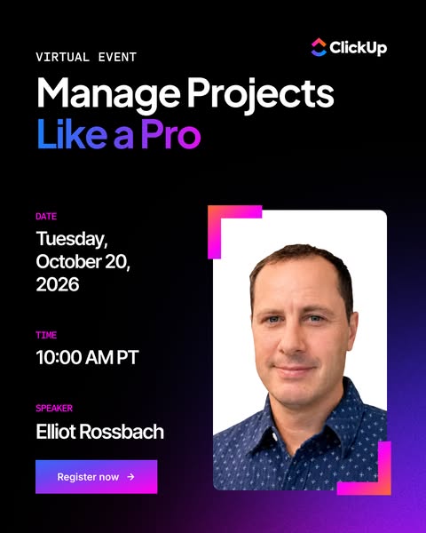 ClickUp ad: Manage Your Projects Like a Pro