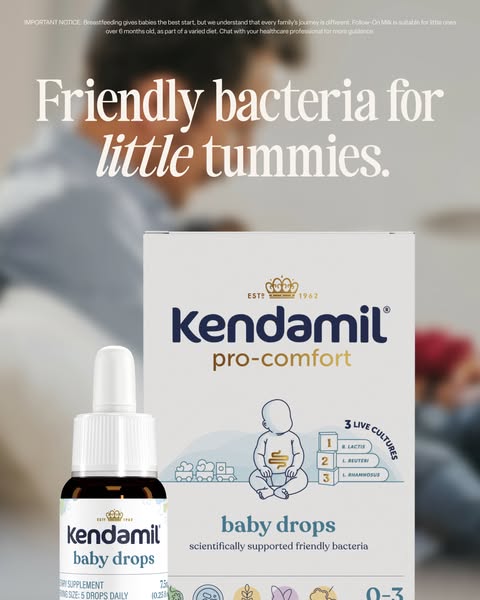Kendamil ad: Friendly bacteria for little tummies 💙