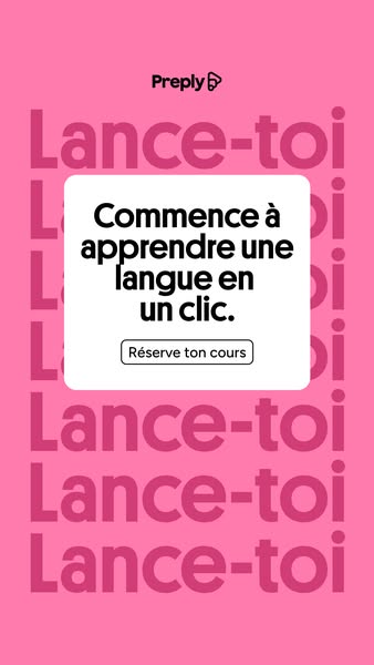Preply ad: Plan de cours personnalisé.