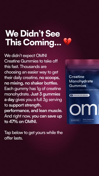 OMNI Longevity ad: Creatine Made Delicious 🍉 🍑