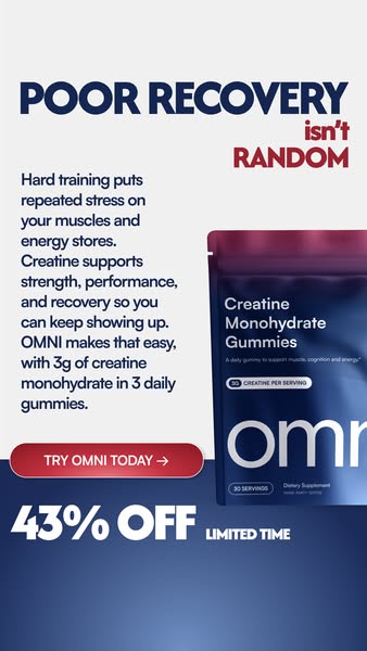 OMNI Longevity ad: Real Creatine - 43% OFF TODAY 👉