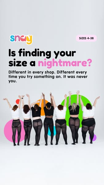 Snag Tights ad: Stop Guessing Your Size