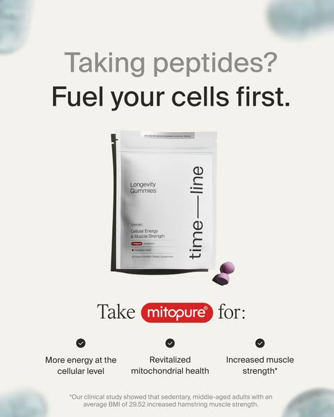 Timeline Longevity ad: Energize Your Cells With Mitopure®