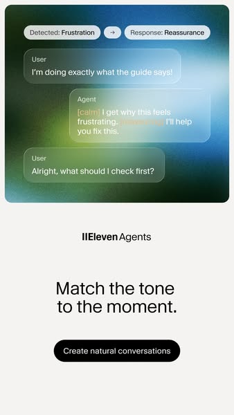 ElevenLabs ad: Emotional intelligence, built in