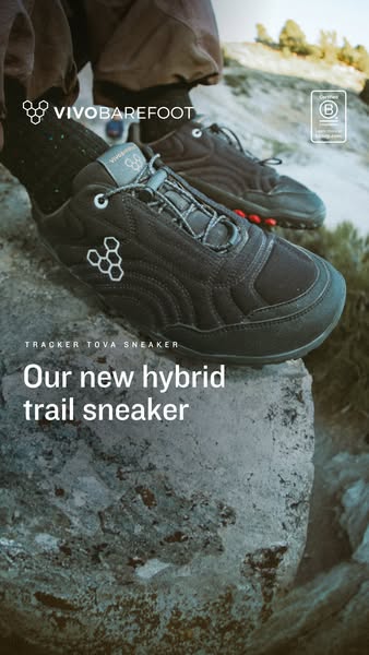 Vivobarefoot ad: Built for the trail. Made for play.