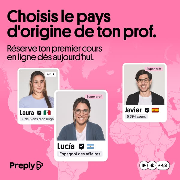 Preply ad: Progressez jour après jour.