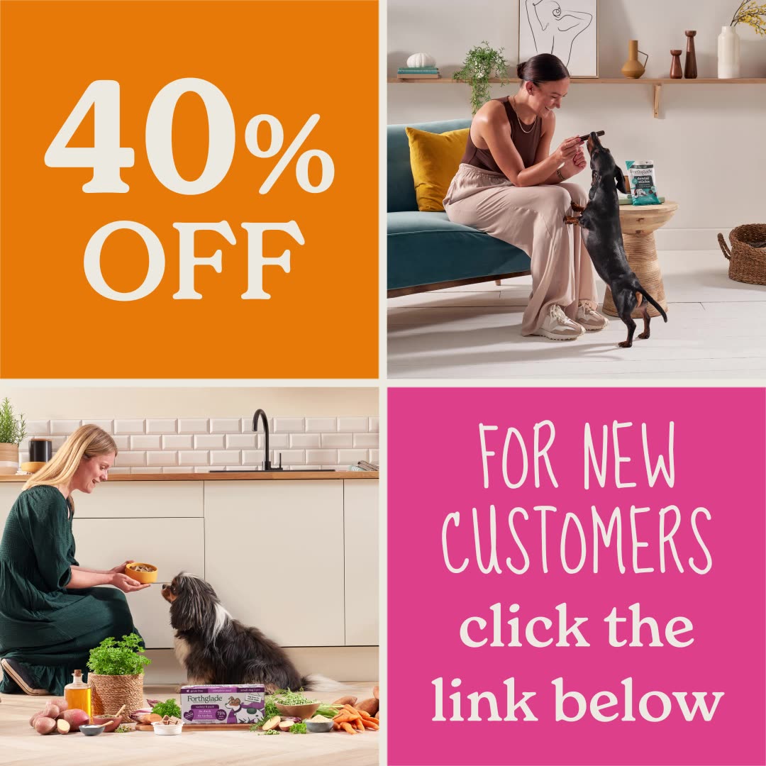 Forthglade Natural Pet Food ad: 40% off your first order!