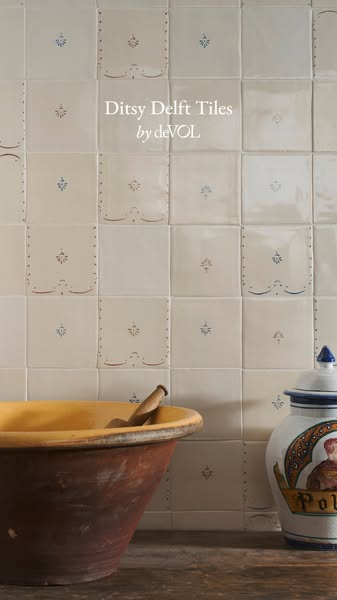 deVOL Kitchens ad: Ditsy Delft Tiles by deVOL